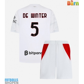 Billiga AC Milan Koni De Winter #5 Bortatröja Barn 2026-27 Kortärmad (+ Korta byxor)
